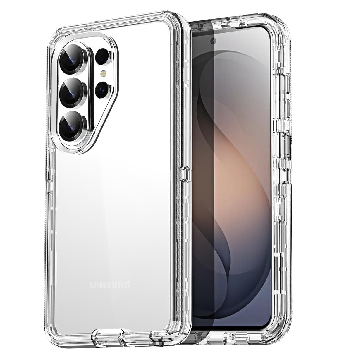 AICase for Samsung Galaxy S26 Ultra Clear 3 in 1 Heavy Duty Drop Protection Full Body Rugged Shockproof/Dust Proof Triple Layer Transparent Military Protective Tough Durable Cover for S26 Ultra 2026_1
