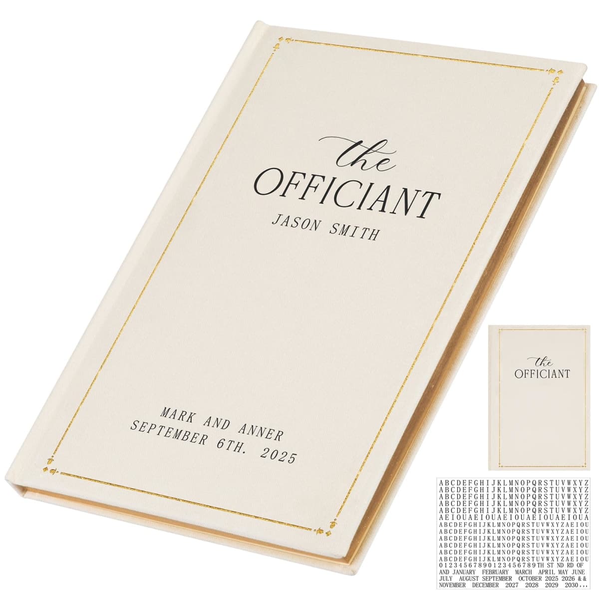 Engrowtic Wedding Officiant Book Custom Hardcover, 160 Lined Pages,White