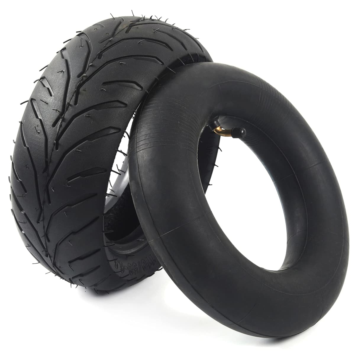 (1 Set) Universal Replacement Rear 110/50-6.5 Tire and Tube Set - Fits Most 38cc, 47cc, and 49cc Mini Pocket Bikes - Compatible with MTA1/MTA2, GP-RSR, and More - Angled Valve Stem for Easy Inflation