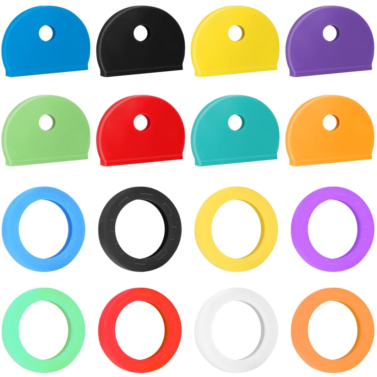 Vibit 16 Pack Colorful Plastic Key Cap Tags and Identifier Covers, 2 Styles