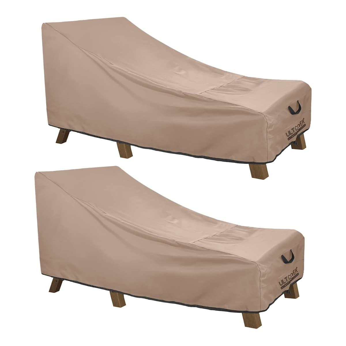 ULTCOVER Waterproof Patio Lounge Chair Cover Heavy Duty Outdoor Chaise Lounge Covers 2 Pack - 76L x 32W x 32H inch