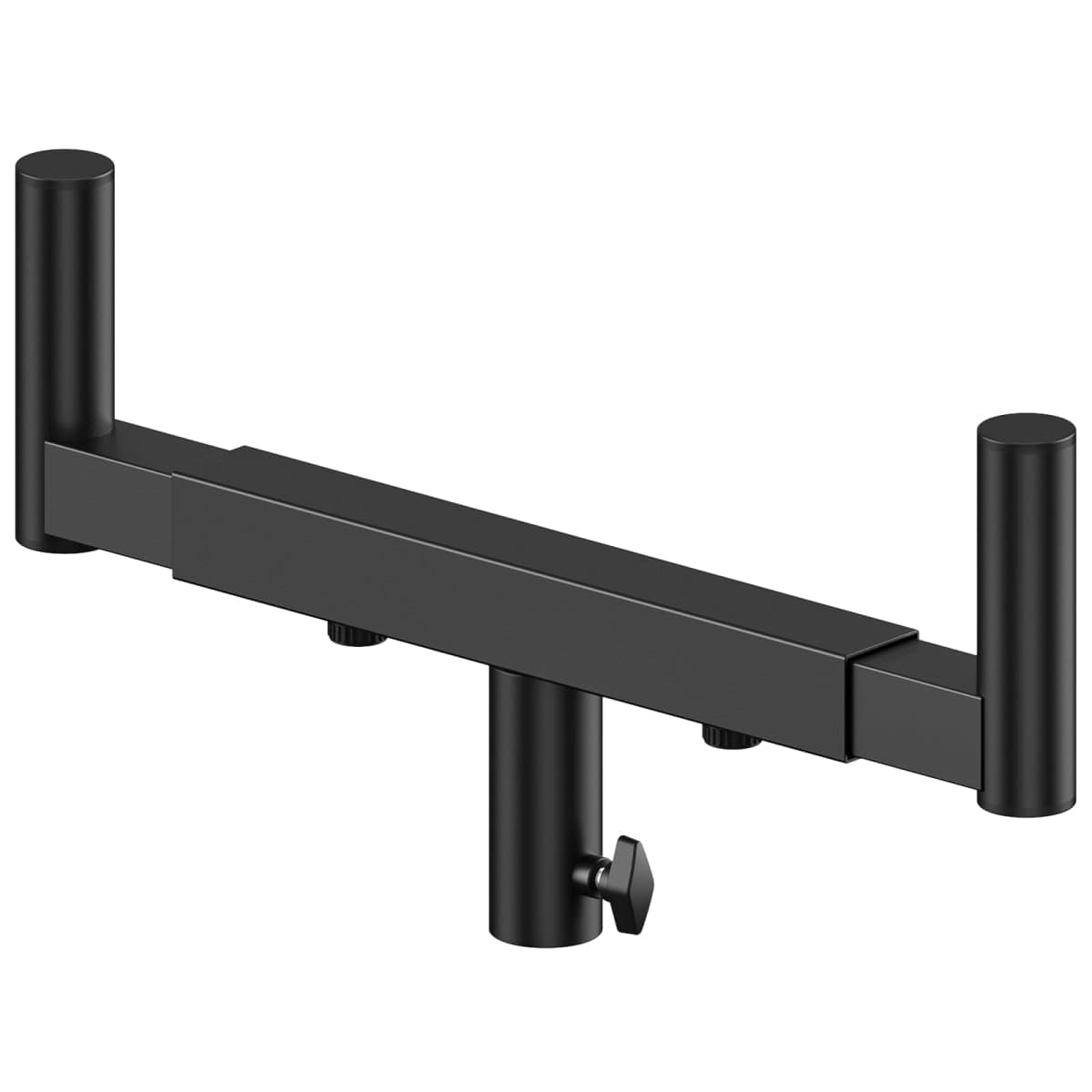 Heavy Duty Dual Fork Bracket Speaker Mount Bar Mounting Adjustable Width 13.78"- 20.47" | Fork Speaker Pole Mount Bar Adapter for PA/DJ Speakers with 35mm Pole Hole, Single