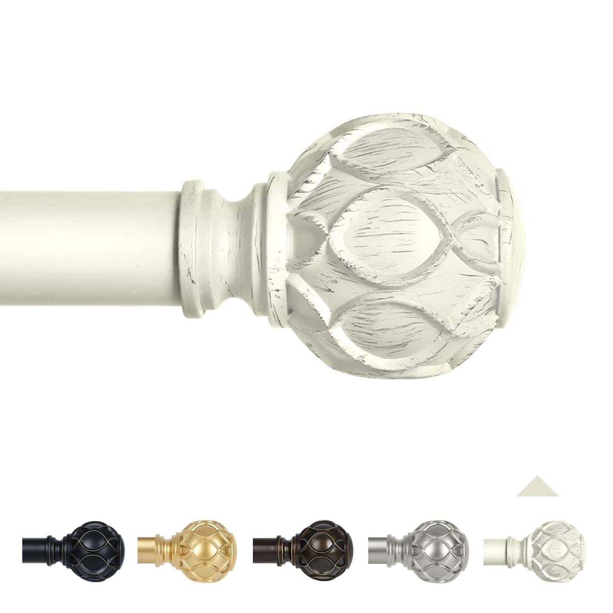 TANGWIN Farmhouse Curtain Rod Adjust 18-45",Heavy Duty Boho,Antique Bronze