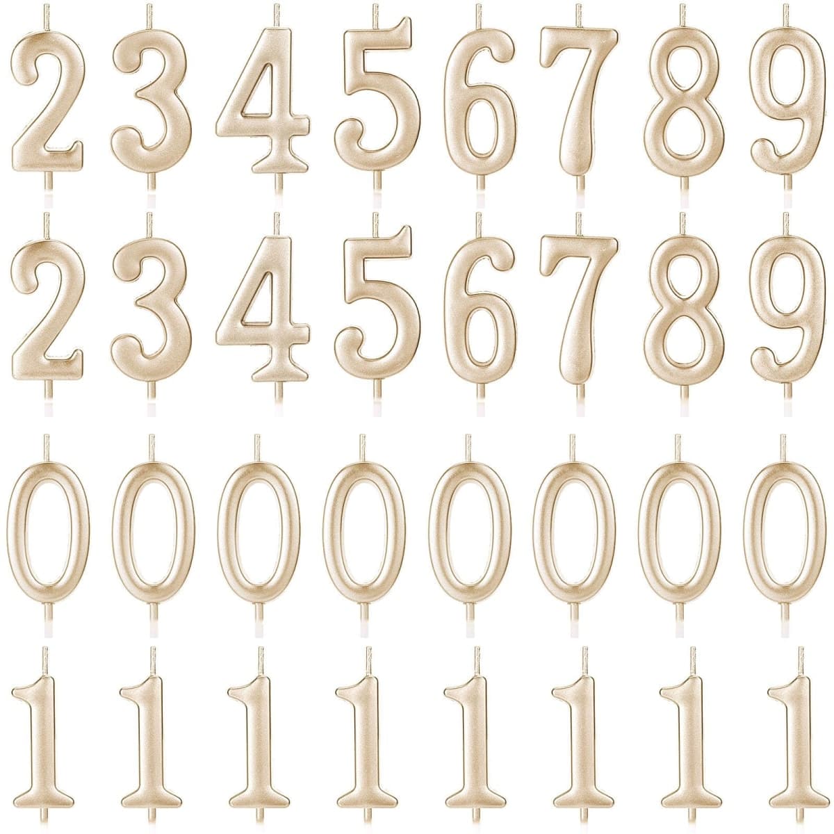 HIYZI 32 Pcs Numeral Birthday Candles Champagne Cake (Champagne)