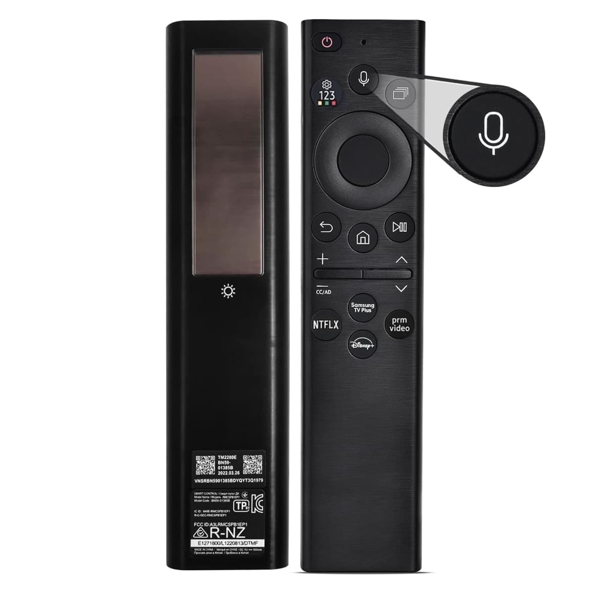 Replacement Remote for Samsung Smart TV,Replacement Control Compatible with BN59-01385A,Solar Version,for All 2019 to 2025 Samsung Crystal/UHD/QLED/Frame/NEO QLED/ 4K 8K Smart TVs,2 Year Warranty